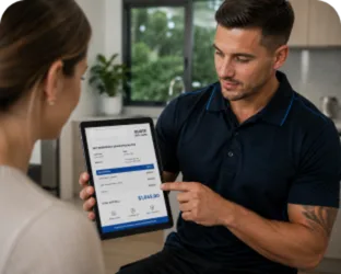 Going through the estimate with a Miranda customer